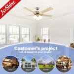 Metal Classic AC Motor Ceiling Fan With Light 5 Plywood Blades