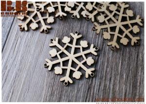 Wholesale Unfinished wooden snowflake plain wood Embellishments for Craft Wood laser cut gift tags for winter from china suppliers