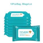 Disposable White Alcohol Wet Wipes , Non Woven Antiseptic Baby Wipes