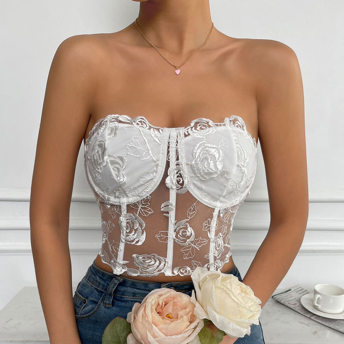 Transparent Tank Knitted Sexy Black Body Suit Female Breathable Sexy Lace Bra
