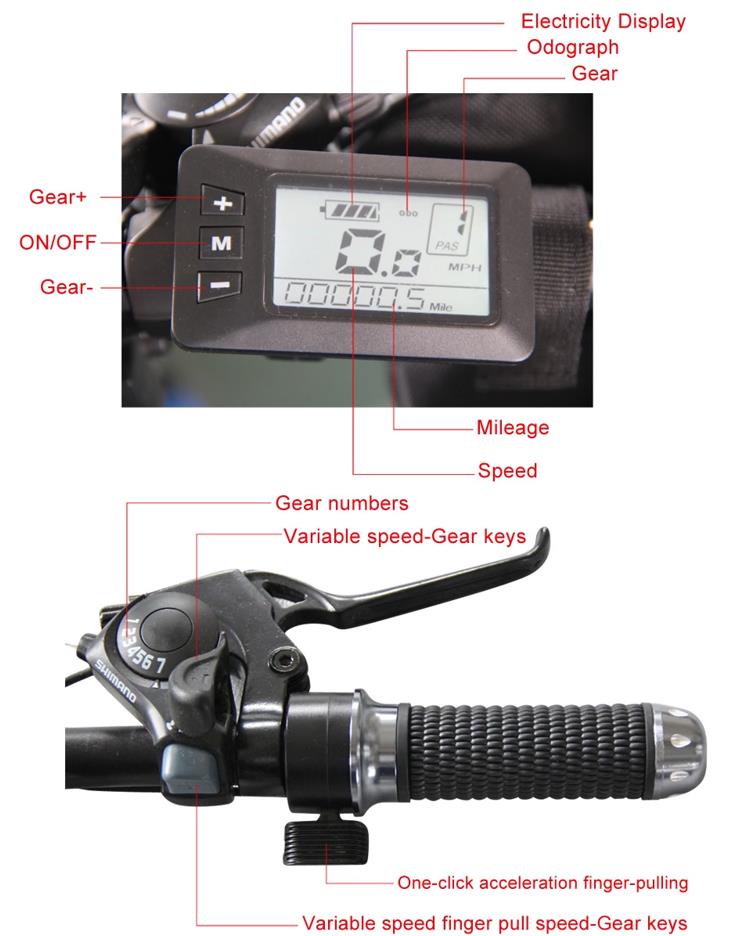 LCD Display Portable Electric Bike , 21 Speed 26 Inch 350w E Bike Alloy Frame