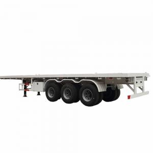 Wholesale Steel Material Tri - Axle Low Bed Semi Trailer / Flat Bed Semi Trailer from china suppliers
