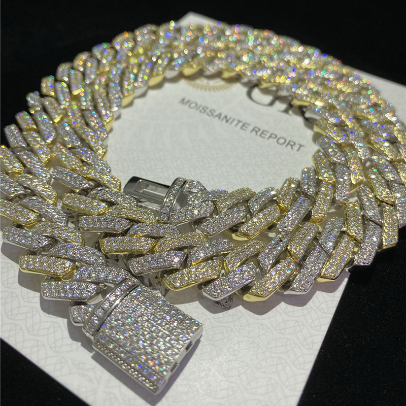 GRA 10mm Iced Out Cuban Link Hip Hop Jewelry Custom 12mm Cuban Link For Men