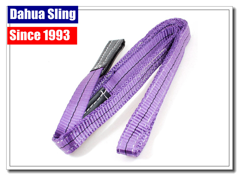 Purple 1 Inch Synthetic Web Slings , 1 Ton Crane Rigging Slings With Flat Folded Eye