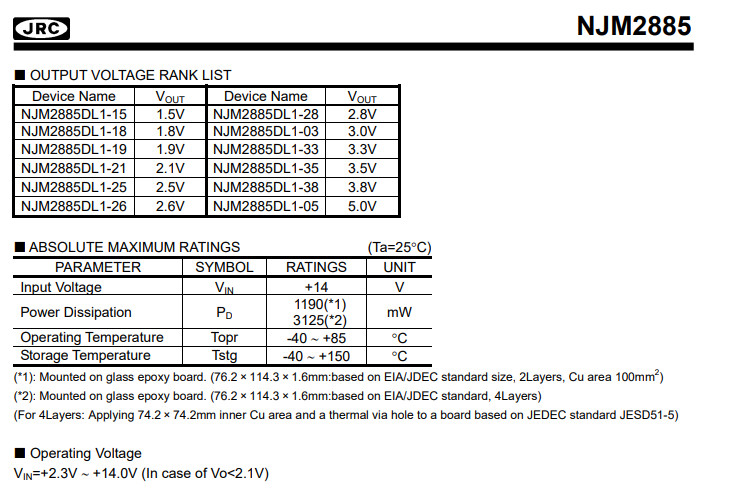 NJM2885 JRC Low Dropout Voltage Regulator Optoelectronic Coupler NJM2885DL1-03