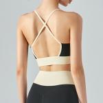 Color contrast sports bra shockproof Female Yoga vest bra with bra pad