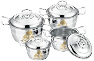 Wholesale 2015 hot products stainless steel cookware set &amp;6 pcs and 8pcs classical pot +flower from china suppliers
