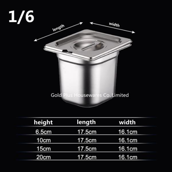 Dining room furniture 1/6 stainless steel jam pot thickened metal rectangular