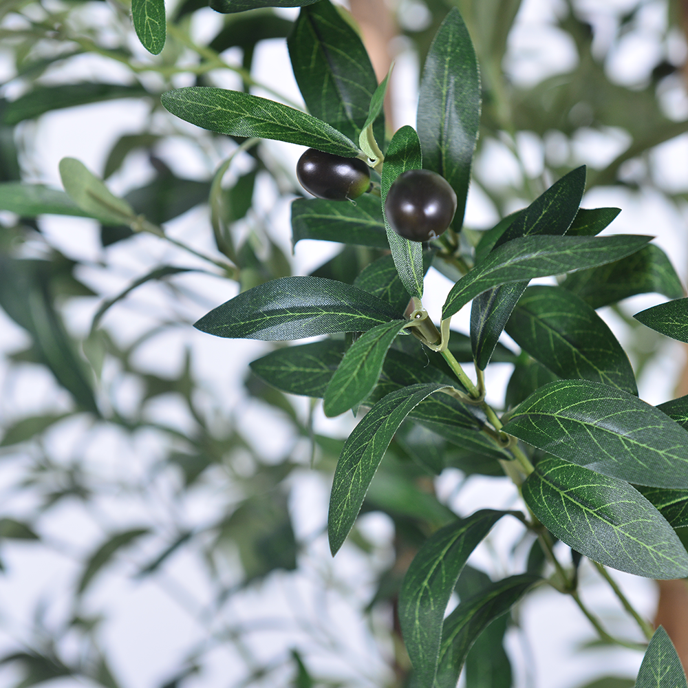 Realistic Artificial Olive Tree with Natural Trunk - 5FT 6FT 7FT, UV Resistant for Luxury Home & Hotel Lobby Decor