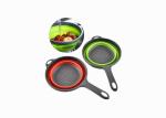 Collapsible Silicone Kitchen Gadgets Rubber Fruit Vegetable Drain Basket With