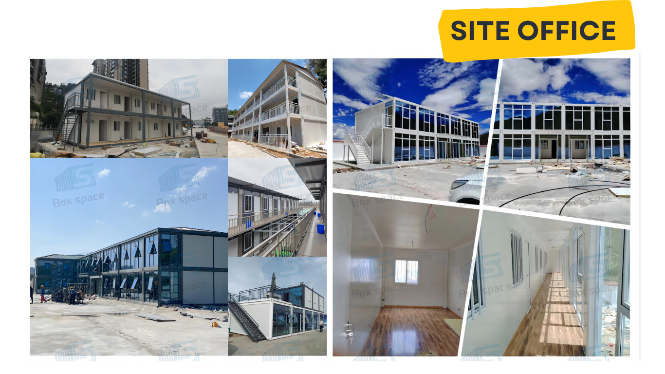 BOX SPACE Low Price Light Steel Prefab Container Office Modular Flat Pack Container House 20ft 40ft Detachable Container