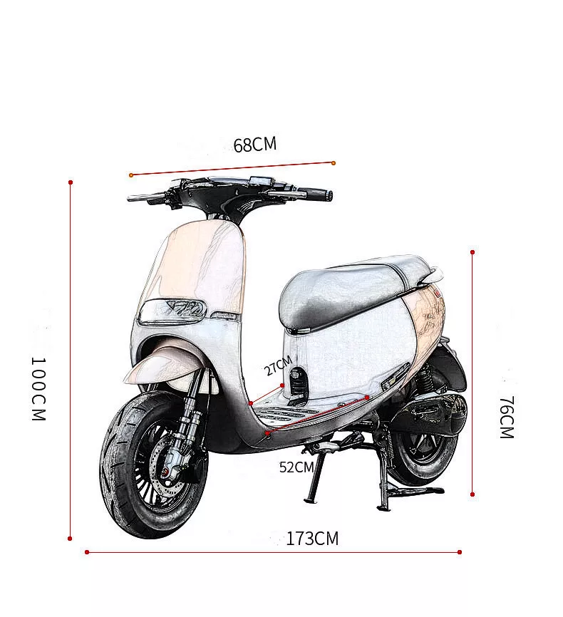 High Speed 72V 1200W Electric Motor Bike Cool Chopper Design with 3.5-10 Tubeless Tires