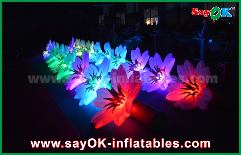 5m White Long Ground Nylon Cloth LED Flower Chain Inflatable Light Decoration