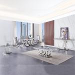 20 - 40mm Marble Stone Gold Stainless Steel Furniture 10 Seater Dining Table