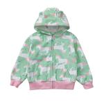 Winter Children'S Clothing Infant Hooded Cartoon Print Zip Kids Jacket