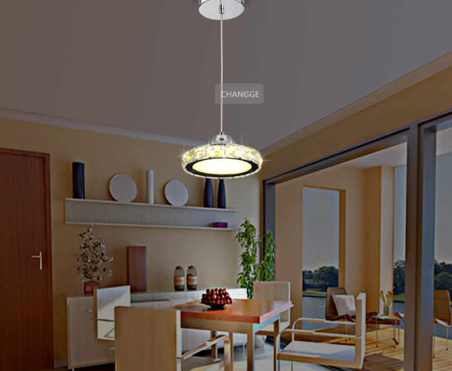 18cm Luxury Clear Crystal Circle Modern Pendant Light