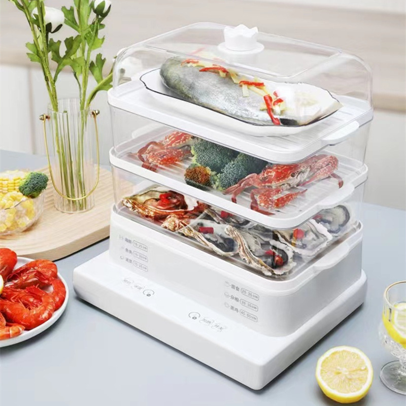 Multifunctional Large Capacity 3 Layer Cooking Steamer Pot Electric Food steamer Pot With Visualization lid
