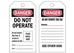 Wholesale Customized Lock Out Tag Out Sign , Industrial Safety Disposable Lockout Tags from china suppliers