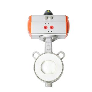 Wholesale PTFE Actuator Stainless Steel 304 Soft Sealed Butterfly Valve for Customized Port Size from china suppliers