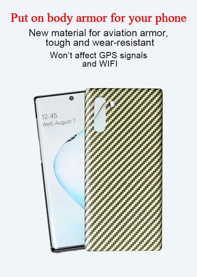 Yellow Matte Twill Aramid Samsung Note 10 Waterproof Case