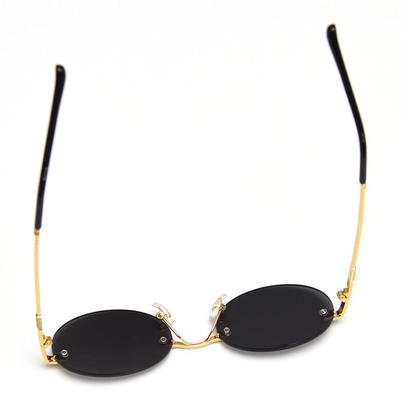 UV400 Vintage Oval Sunglasses Small Metal Frame Candy Color