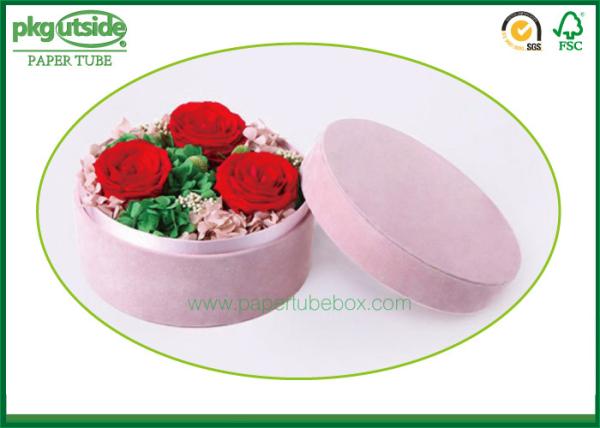 Gift Packaging Round Cardboard Hat Boxes , Bouquet Flower Decorative Round Hat