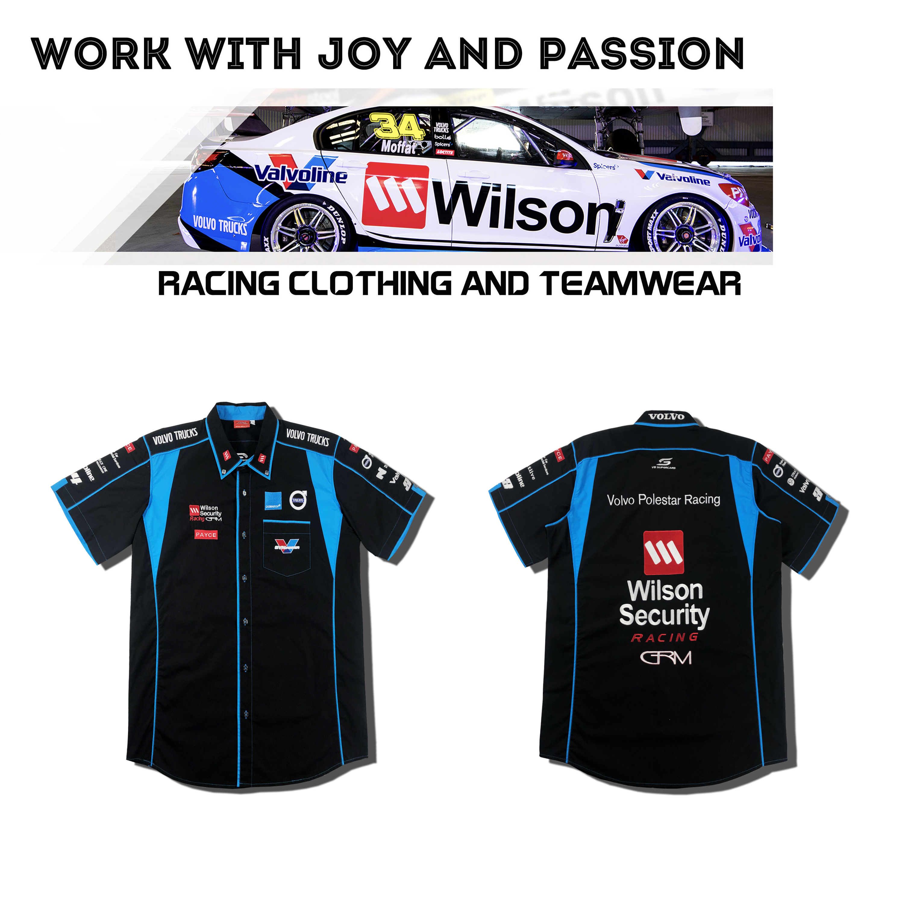 Custom Short Sleeve F1 Car Racing Shirt 100% Polyester Breathable Motocross Shirts