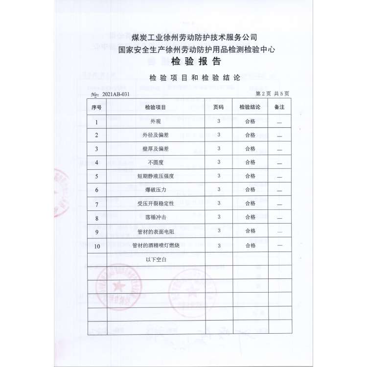 PVC Material Mining Composite Pipe 131mm Length Transport Acid Resistant