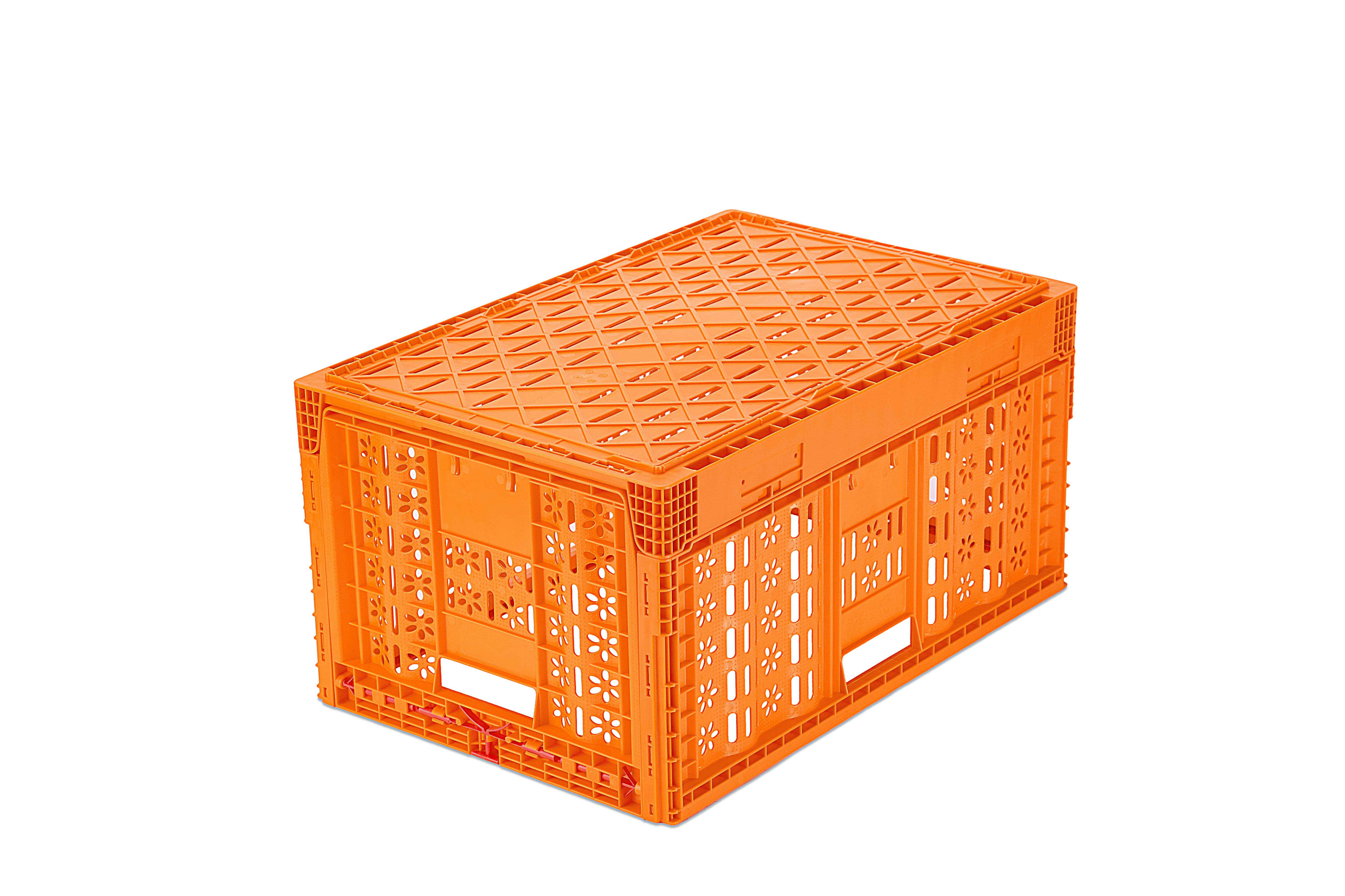 Customized Color Foldable Collapsible Stackable Tomato Basket Moving Fruit Crate