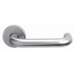 Hollow Tube Satin Lever Type Entrance Door Handle Set Corrosion Resistant