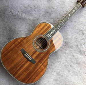 Wholesale 39 Inch OOO KOA Wood Acoustic Guitar Ebony Fingerboard Abalone Inlay With Pickup Electronic from china suppliers