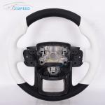 Carbon Fiber White Leather Range Rover Sport Steering Wheel Geometric Customizat