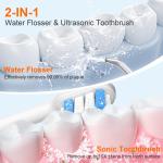 Professional 2-in-1 Sonic Teeth Cleaning Combo Soft Bristle Electric Toothbrush