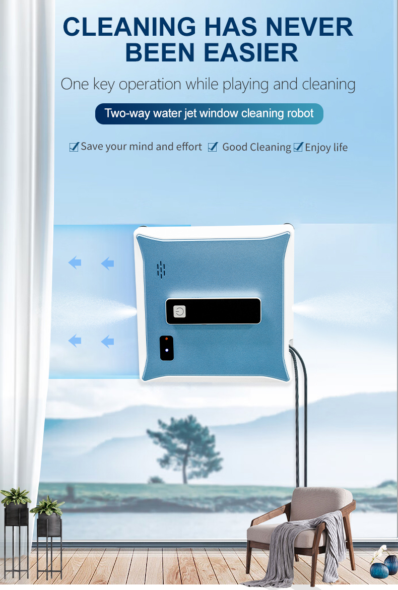 500MAh Smart Window Cleaning Robot US Plug 60Hz Window Cleaner Robot