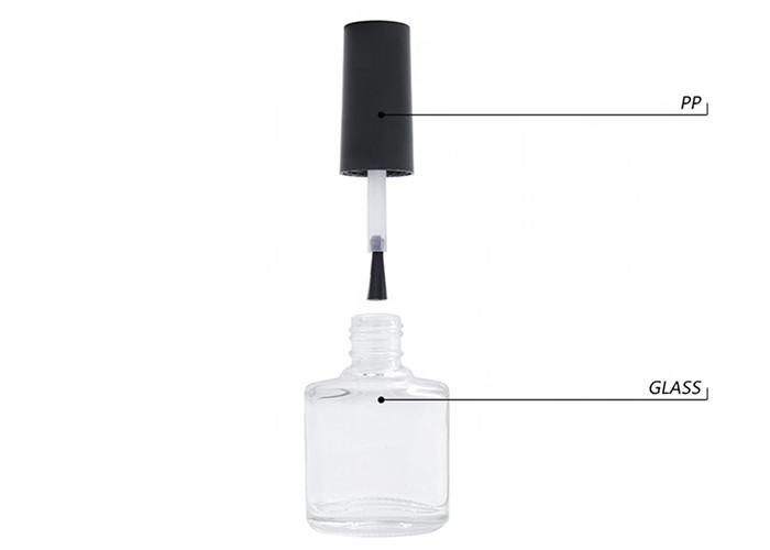 7.5ml Square Clear Glass Cosmetic Bottles For Nail Polish