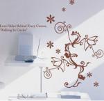 Contemporary Funky Wall Flower Stickers G121, Floral Wall Stickers /Wall Sticker