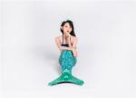 Girls Green Swimmable Mermaid Tails , Mermaid Tail Swimsuit For Kids
