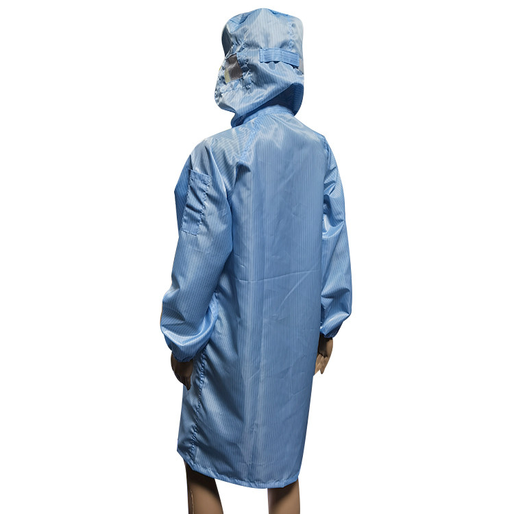 Unisex 5mm Stripe ESD Anti Static Smock For Class 100 Cleanroom