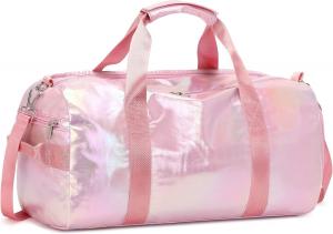 China Water Resistant Polyester Metalic Pink Color Overnight Weekender Gym Dance Bag with Wet pocket on sale