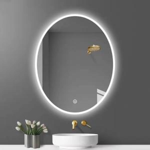 Wholesale Oval Shape Glass Wall Mounted Vanity Mirror With Defogging Screen from china suppliers