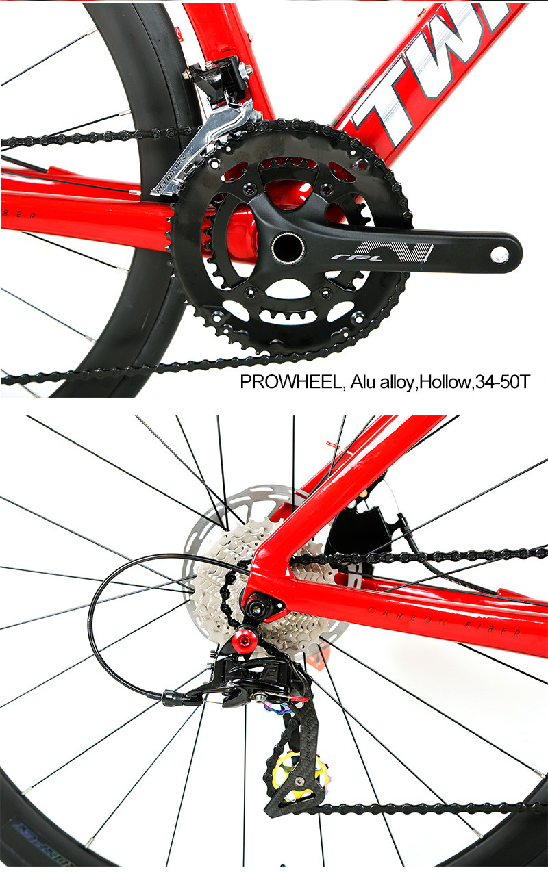 High Modulus T900 Full Carbon Fiber Road Bike 700C UV Laser Decals