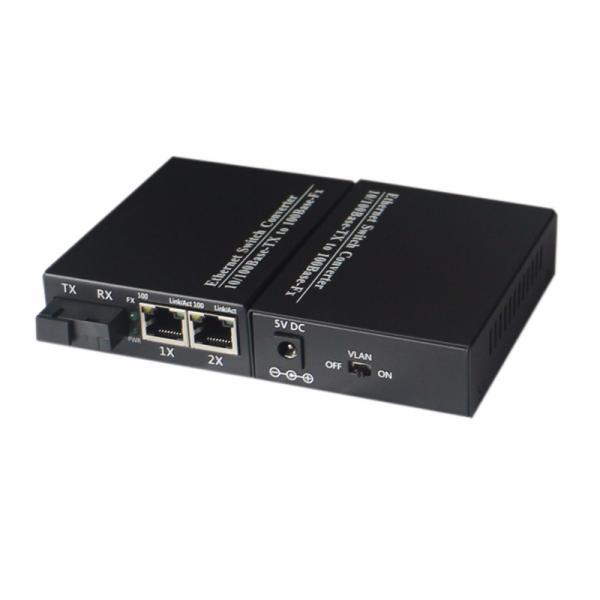 10/100M Fiber Optic to 2 RJ45 Media Converter fiber ethernet switch fiber optic