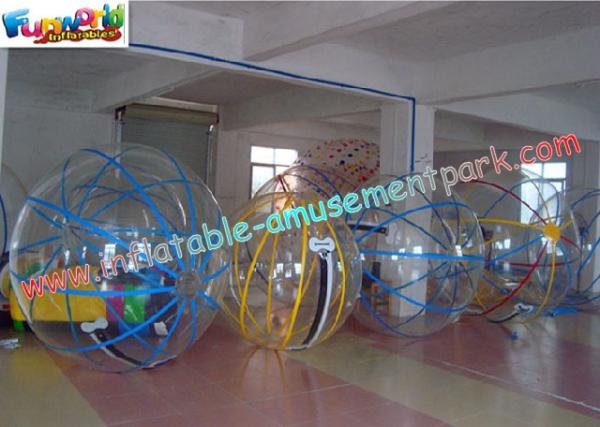 OEM 0.8mm thick PVC Yellow, Blue Inflatable Zorb Ball with Logo for Lake,