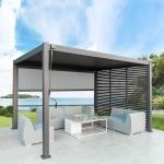 Outdoor Space Durable Aluminum Louvered Pergola Clear Roof Freestanding