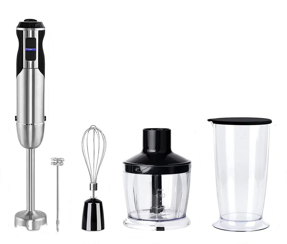4 In 1 Powerful 800W Stainless Steel Stick Blender Variable 12 Speed