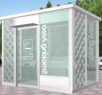 Public Outdoor Furniture Environmentally Friendly Aluminum Closed Smoking Booth