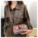 FASHION CHINESE NATIONAL STYLE WIDE SHOULDER STRAP PILLOW BAG CROSSBODY BAG