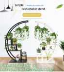 Metal Plant Stand Creative Half Moon Shape Ladder Flower Pot Stand Rack for Home