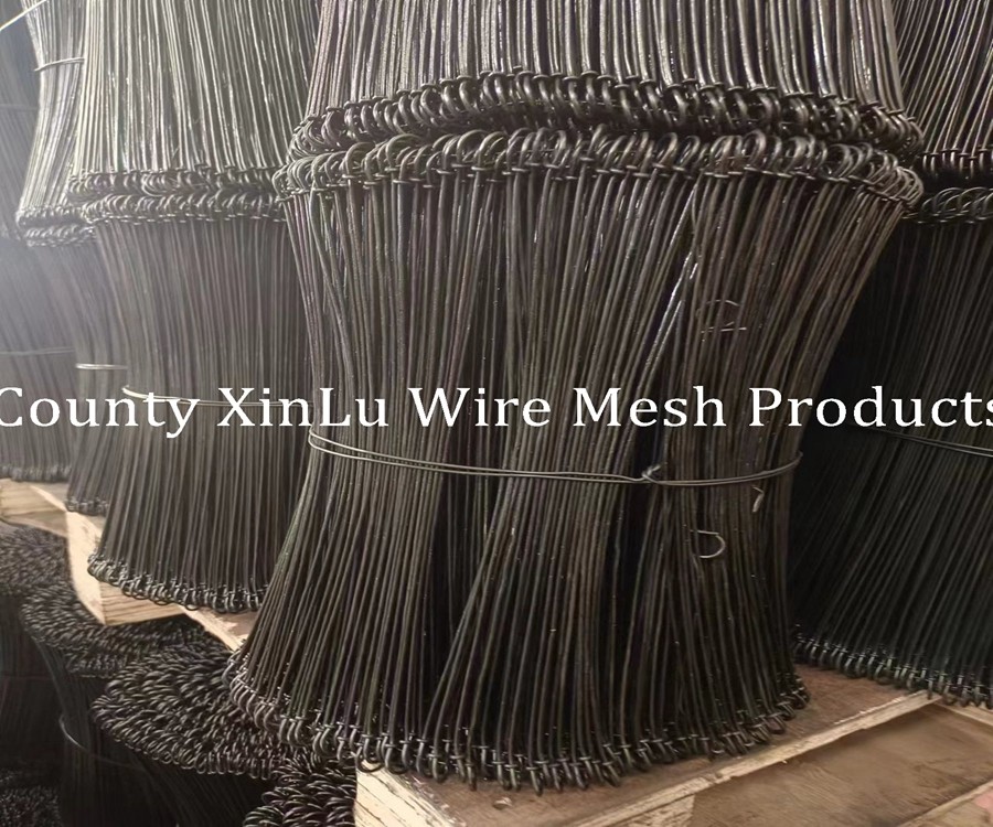Garden Black Double Loop Bale Ties 10cm Length BWG20 Q235 PVC Coated Twin Loop Rebar Binding Wire