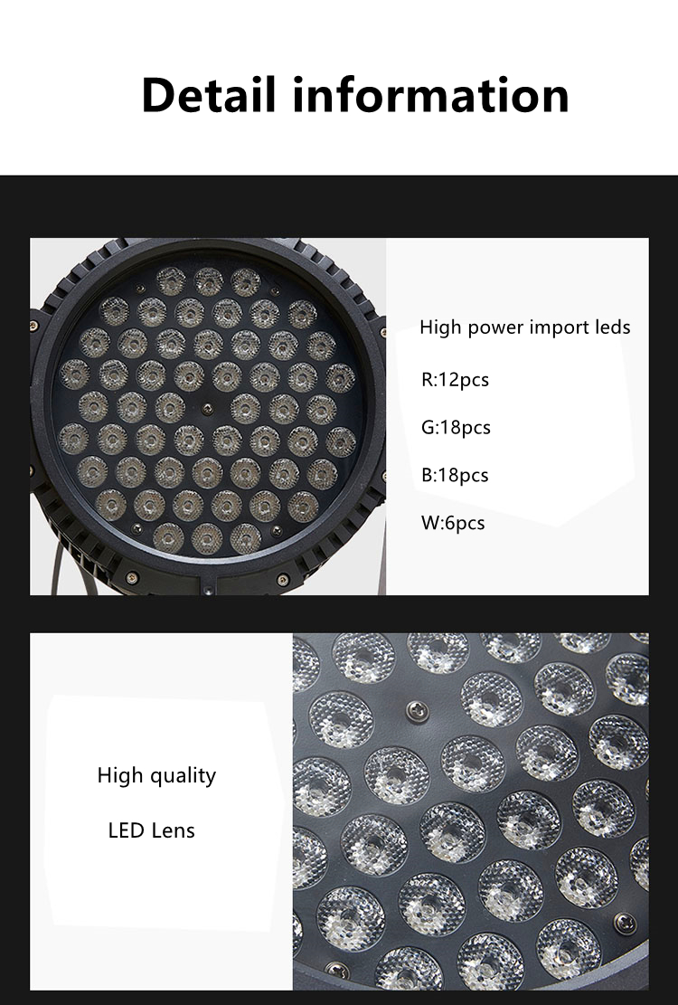 54*3w Led Waterproof Par Light Par Can Outdoor Stage Light IP65 3w 54pcs LED Zoom Uplight for Church